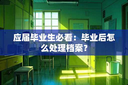 应届毕业生必看：毕业后怎么处理档案？