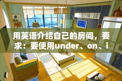 用英语介绍自己的房间，要求：要使用under、on、in单词？
