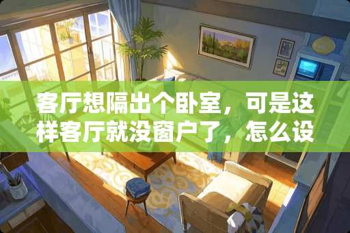 客厅想隔出个卧室，可是这样客厅就没窗户了，怎么设计好呢？