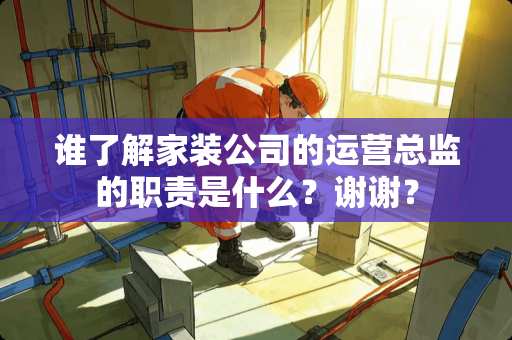 谁了解家装公司的运营总监的职责是什么？谢谢？