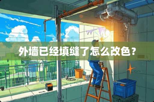 外墙已经填缝了怎么改色？