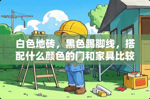 白色地砖，黑色踢脚线，搭配什么颜色的门和家具比较合适？