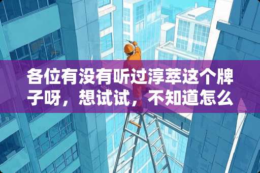 各位有没有听过淳萃这个牌子呀，想试试，不知道怎么样？