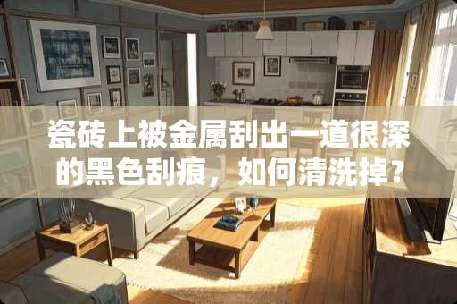 瓷砖上被金属刮出一道很深的黑色刮痕，如何清洗掉？