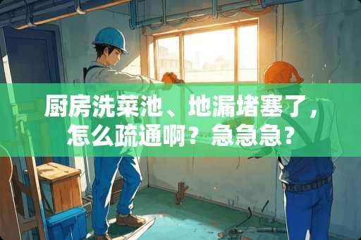 厨房洗菜池、地漏堵塞了，怎么疏通啊？急急急？