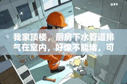 我家顶楼，厨房下水管道排气在室内，好像不能堵，可以加个拐弯进厨房烟道吗？