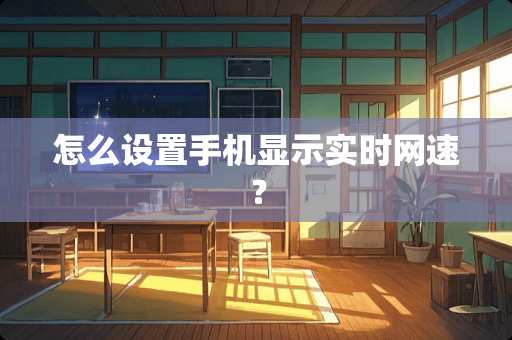 怎么设置手机显示实时网速？