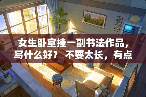 女生卧室挂一副书法作品，写什么好？ 不要太长，有点现代气息更好？