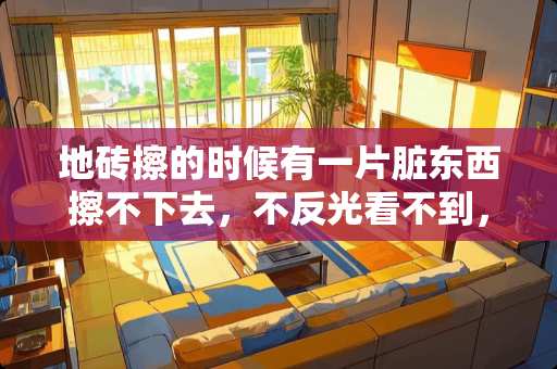 地砖擦的时候有一片脏东西擦不下去，不反光看不到，一反光特别明显？