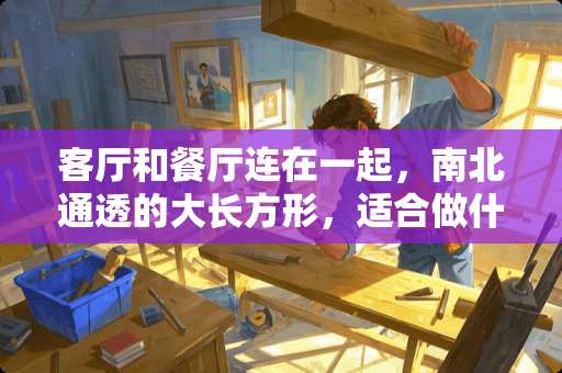 客厅和餐厅连在一起，南北通透的大长方形，适合做什么吊顶？