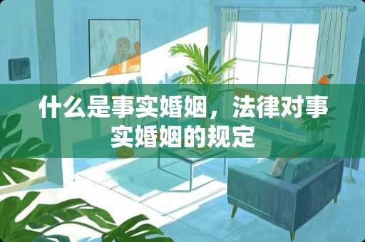 什么是事实婚姻，法律对事实婚姻的规定