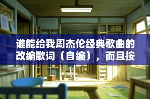 谁能给我周杰伦经典歌曲的改编歌词（自编），而且按照原来的调可以唱下来
