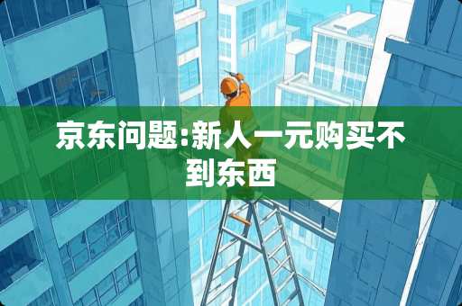 京东问题:新人一元购买不到东西