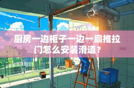 厨房一边柜子一边一扇推拉门怎么安装滑道？