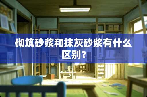 砌筑砂浆和抹灰砂浆有什么区别？