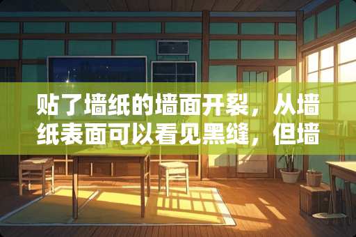 贴了墙纸的墙面开裂，从墙纸表面可以看见黑缝，但墙纸还未烂，如何修补？