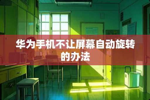 华为手机不让屏幕自动旋转的办法