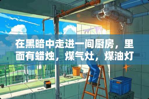 在黑暗中走进一间厨房，里面有蜡烛，煤气灶，煤油灯。先把什么点着？