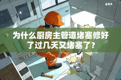 为什么厨房主管道堵塞修好了过几天又堵塞了？