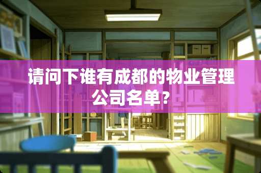 请问下谁有成都的物业管理公司名单？