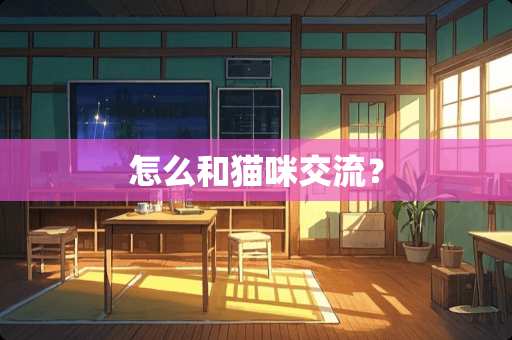 怎么和猫咪交流？