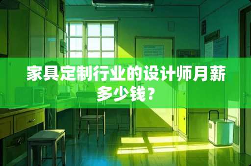 家具定制行业的设计师月薪多少钱？