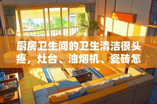 厨房卫生间的卫生清洁很头疼，灶台、油烟机、瓷砖怎样才能更有效也更轻松的清洁呢？