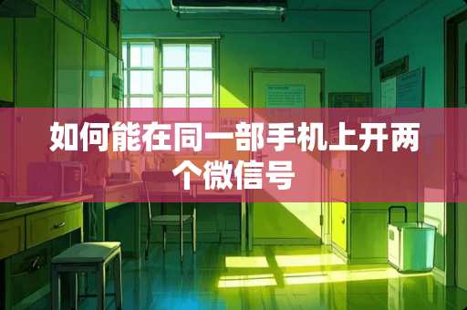 如何能在同一部手机上开两个微信号