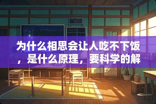 为什么相思会让人吃不下饭，是什么原理，要科学的解答？交友技巧，恋爱
