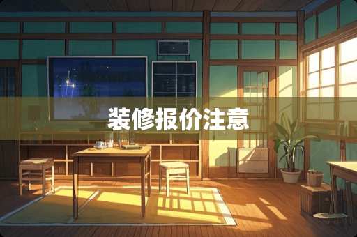 装修报价注意