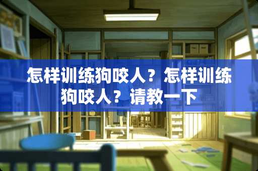 怎样训练狗咬人？怎样训练狗咬人？请教一下