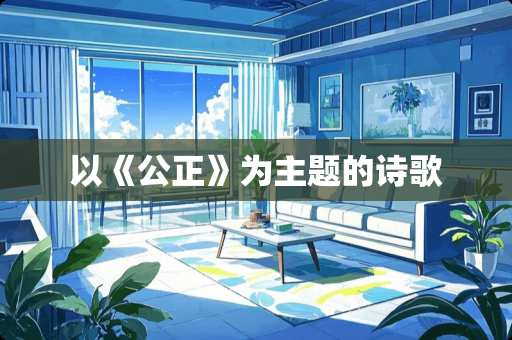 以《公正》为主题的诗歌
