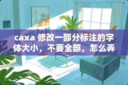 caxa 修改一部分标注的字体大小，不要全部，怎么弄？求指导
