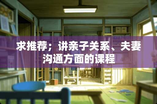 求推荐；讲亲子关系、夫妻沟通方面的课程