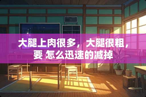 大腿上肉很多，大腿很粗，要 怎么迅速的减掉