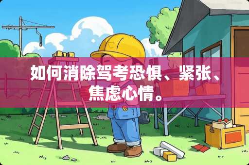如何消除驾考恐惧、紧张、焦虑心情。