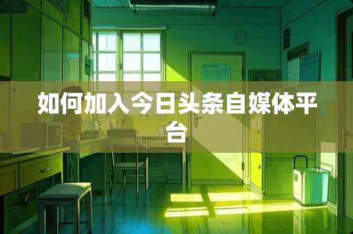 如何加入今日头条自媒体平台