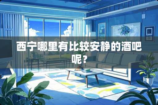 西宁哪里有比较安静的酒吧呢？