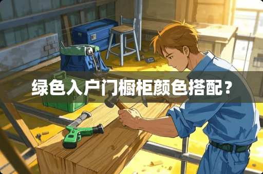 绿色入户门橱柜颜色搭配？