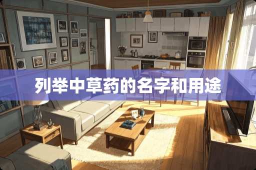 列举中草药的名字和用途