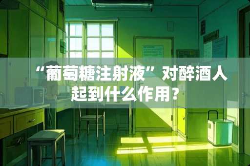 “葡萄糖注射液”对醉酒人起到什么作用？