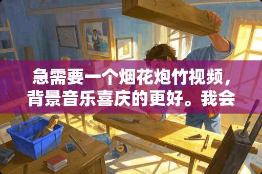 急需要一个烟花*竹视频，背景音乐喜庆的更好。我会追加高分，谢谢