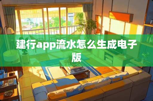 建行app流水怎么生成电子版 建行app流水怎么生成电子版