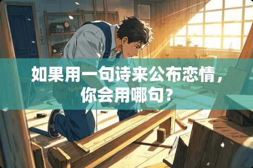 如果用一句诗来公布恋情，你会用哪句？