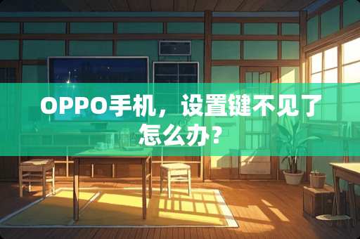 OPPO手机，设置键不见了怎么办？