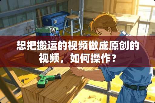 想把搬运的视频做成原创的视频，如何操作？