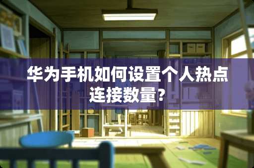 华为手机如何设置个人热点连接数量？