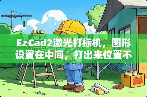 EzCad2激光打标机，图形设置在中间，打出来位置不在中间，是哪里的问题？