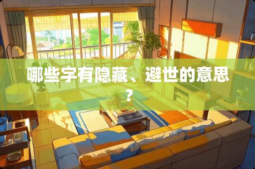 哪些字有隐藏、避世的意思？
