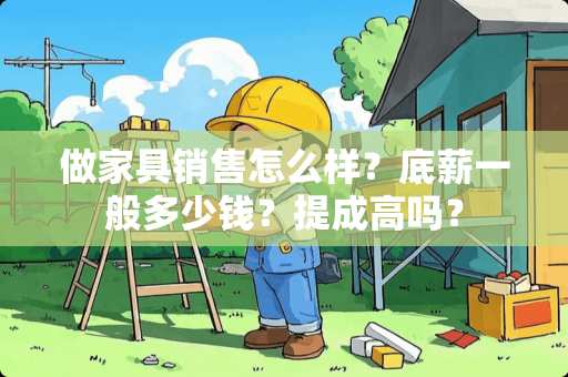 做家具销售怎么样？底薪一般多少钱？提成高吗？